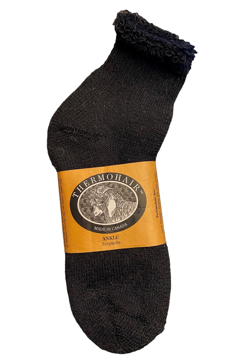 Women's Small Mohair Socks Black - Mohair Socks for Adults and