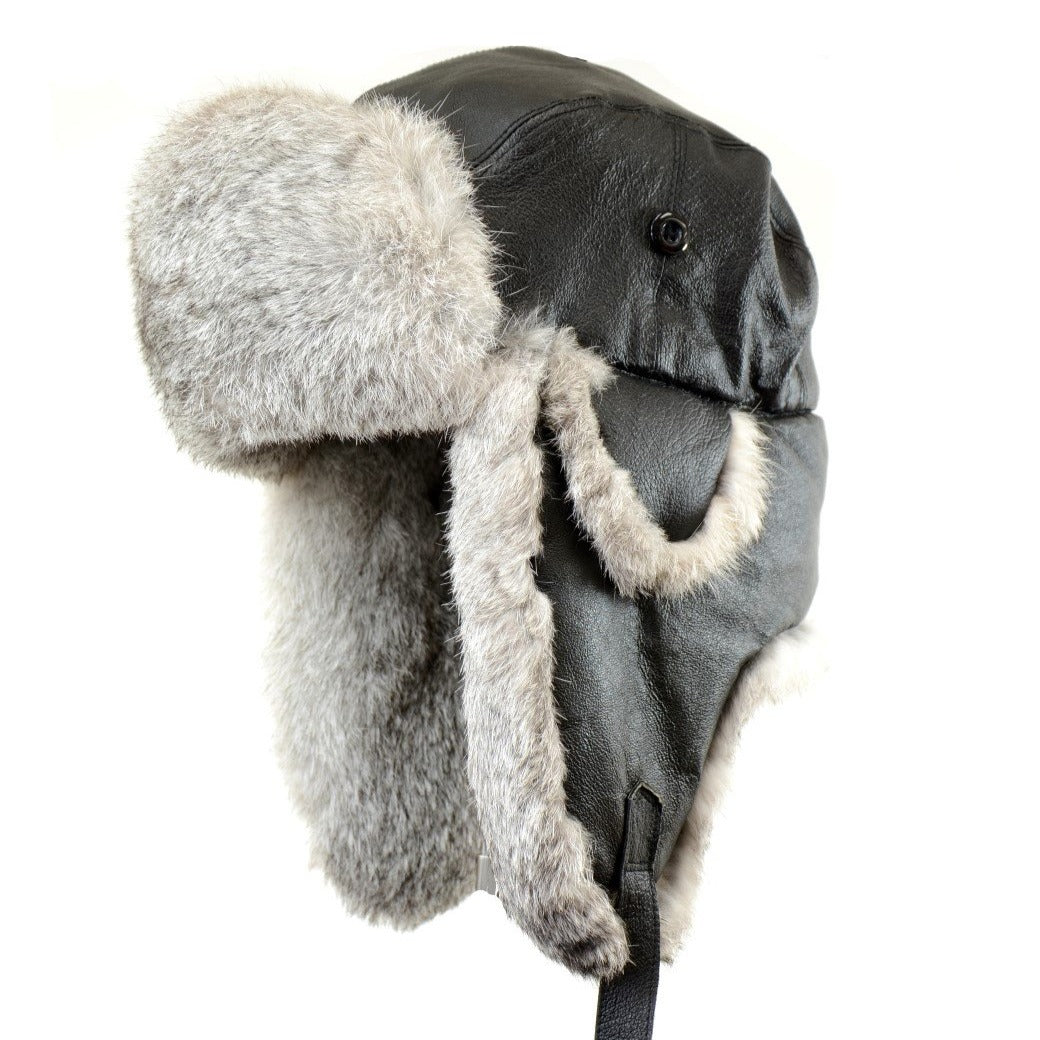 Hat Napa Leather Aviator/Rabbit Fur Unisex – The Real Wool Shop