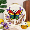 Kit Punch Needle Embroidered Butterfly