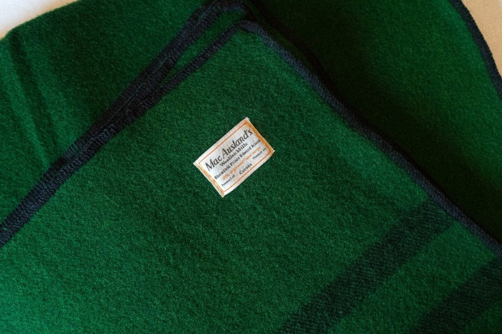 MacAusland Wool Blanket Queen Solid Stripe The Real Wool Shop