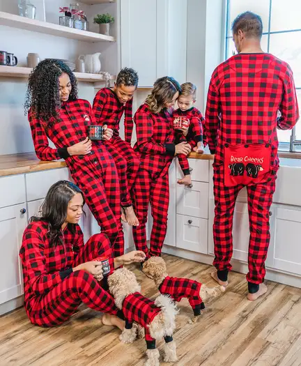 Red Plaid Matching Dog Pajamas Christmas Plaid Matching Dog